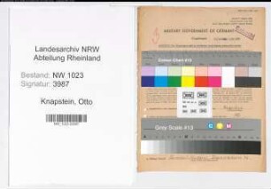 Entnazifizierung Otto Knapstein , geb. 01.02.1898 (Postinspektor)