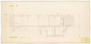 Bundesgartenschau, Karlsruhe 1967 Siedlung Im Eichbäumle: Typ D. Haus 14-18: Schnitt B-B 1:20