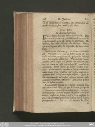 Cap. XVI. De Animadversione.