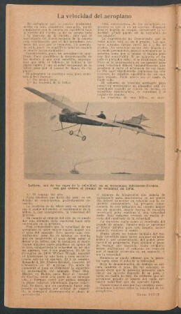 La velocidad del aeroplano