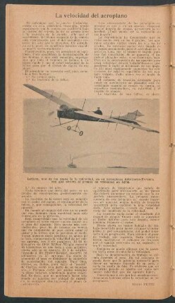La velocidad del aeroplano