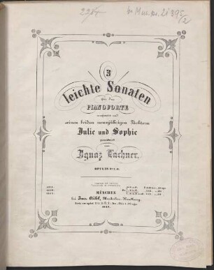 3 leichte Sonaten : für d. Pianoforte ; op. 38, 2. C-Dur