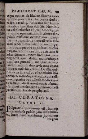 De Curatione. Caput VI.