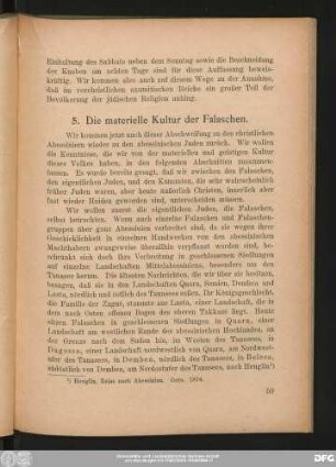 5. Die materielle Kultur der Falaschen.