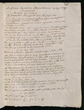 1r-4r, De formis radicum aequationum cuiusque ordinis coniectatio (1738?)