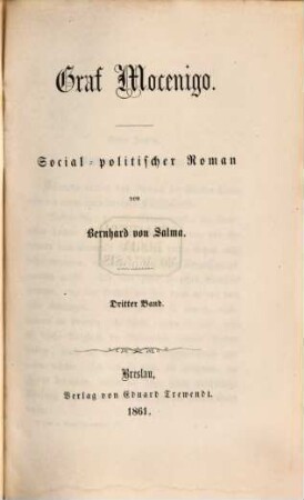 Graf Mocenigo : social.-polit. Roman, 3