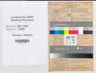 Entnazifizierung Wilhelm Tillmann, geb. 24.01.1890 (Bankbeamter)