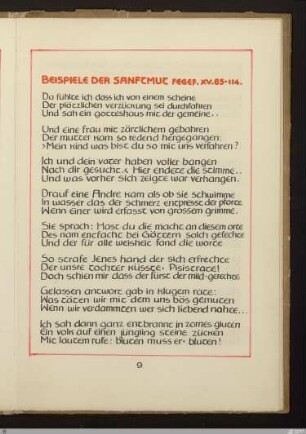 Beispiele der Sanftmut (Gesichte der Sanftmut, Fegefeuer XV, 85 - 114) : [SW X/XI: h7]; [SW X/XI, S. 66-67/179]