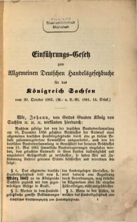 Allgemeines Deutsches Handelsgesetzbuch : Nebst den Einführungsgesetzen sowie einem Inhaltsverzeichniß und ausführlichen Sachregistern, 7