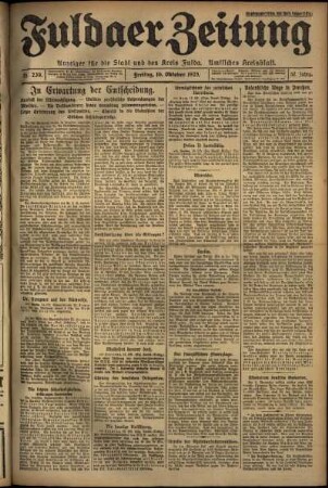 Ausgabe vom Freitag, den 16. Oktober 1925.