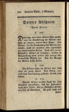 Dritter Abschnitt. Vom Feuer.