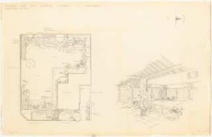 Garten Gumbold, Königsberg: Gartenplan und perspektivische Ansicht 1:100