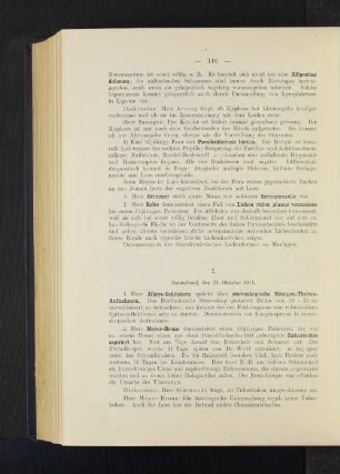 7. Sonnabend, den 21. Oktober 1911.