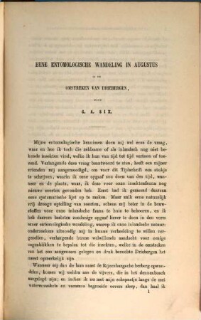 Tijdschrift voor entomologie. 1. 1858