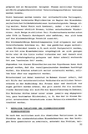 4 Räumliche Variationen des niedersächsischen Eisenbahnnetzes