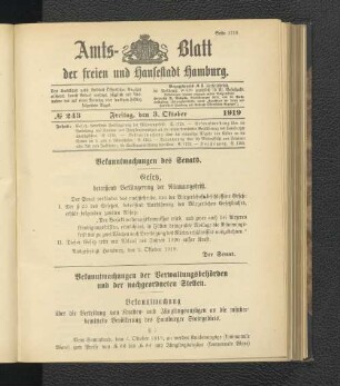 No.243, Freitag, den 3. Oktober 1919