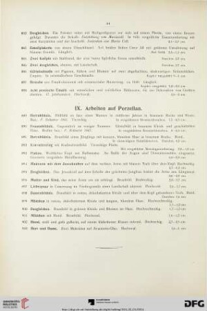 IX. Arbeiten auf Porzellan (Nr. 889-903)