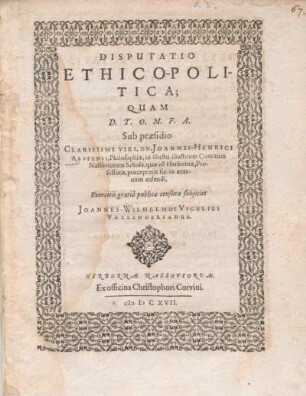 Disputatio ethico-politica