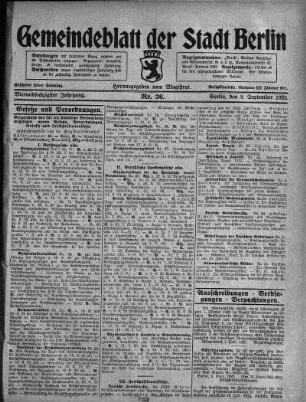 1923,36: Nr. 36, 9. September 1923