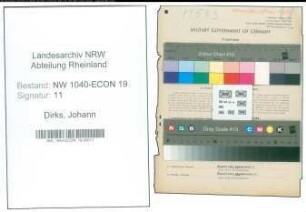 Entnazifizierung Johann Dirks , geb. 06.10.1912 (Elektromeister)