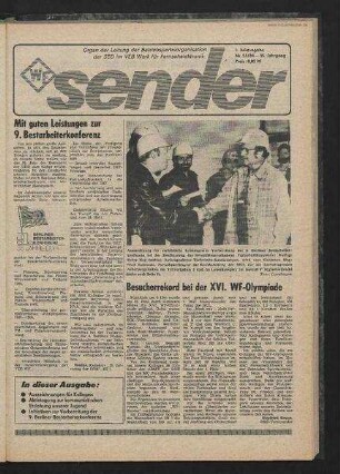 Betriebszeitung 'WF-Sender', Nr.23/1984 (1. Juliausgabe 1984)