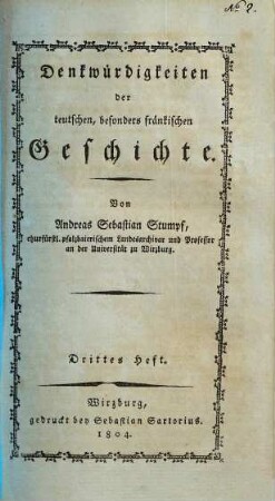 Denkwürdigkeiten der teutschen, besonders fränkischen Geschichte, 3