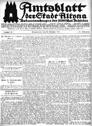 Nummer 43 : Sonnabend, den 25. Oktober 1924