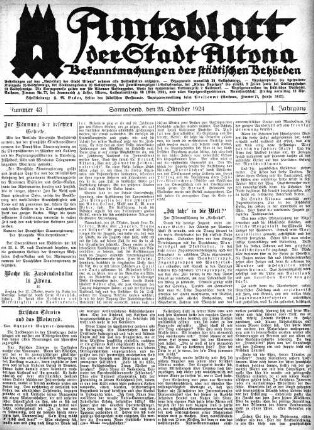 Nummer 43 : Sonnabend, den 25. Oktober 1924