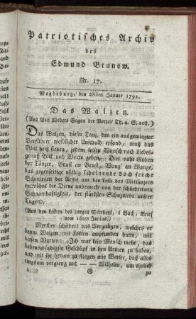 Nr. 17. Magdeburg, den 28sten Januar 1792