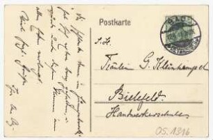 Grüße an Gertrud Kleinhempel : Grußkarte an G. Kleinhempel