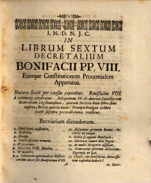 Sextus Decretalium Bonifacii PP. VIII. illustribus quaestionibus, ac selectae historiae periochis interpolatus
