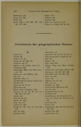 Verzeichnis der geographischen Namen