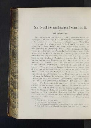 Zum Begriff der unabhängigen Bestandteile. II.