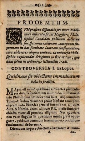 Disp. V. complectens controversias miscellaneas, ex triennali philosophia collectas