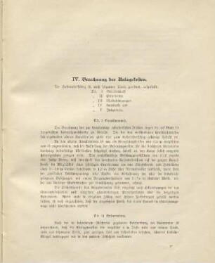 IV. Berechnung der Anlagekosten