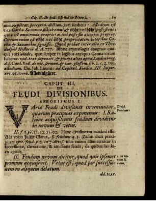 Caput III. Feudi Divisionibus.