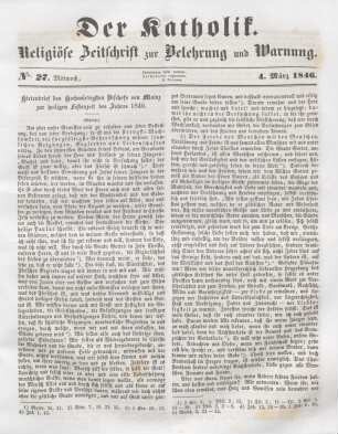 121-123 Hirtenbrief des Hochwürdigsten Bischofs von Mainz zur heiligen Fastenzeit des Jahres 1846 : Schluß