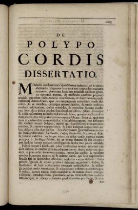 De Polypo Cordis Dissertatio.