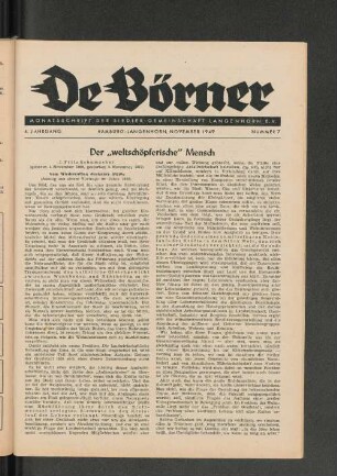 Der "weltschöpferische" Mensch