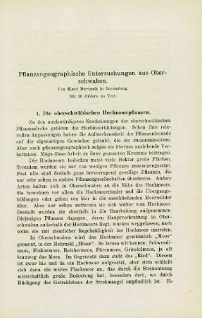 Pflanzengeographische Untersuchungen aus Oberschwaben