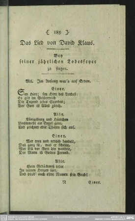 Das Lied von David Klaus