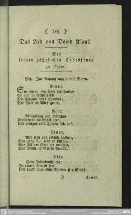 Das Lied von David Klaus