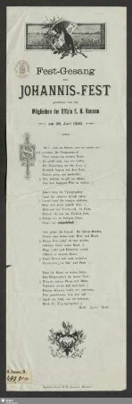 Fest-Gesang zum Johannis-Fest