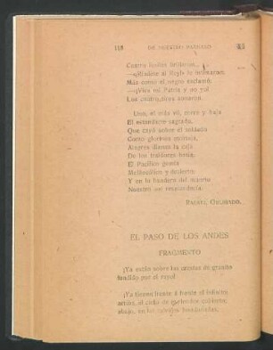 El paso de los Andes : Fragmento