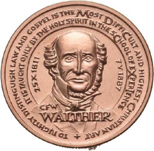 Medaille von Victor Huster auf den Theologen Carl Ferdinand Wilhelm Walther