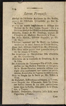 104-120, Livres Francoise.