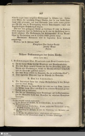 Nähere Bestimmung der freien Kirche