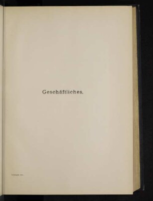 Geschäftliches.