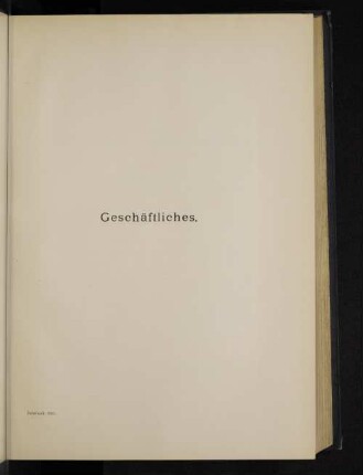 Geschäftliches.