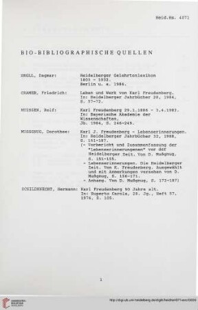 Bio-Bibliographische Quellen